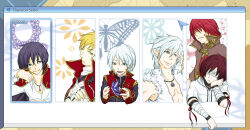  6+boys assassin_(ragnarok_online) black_hair black_shirt blindfold blonde_hair brown_hair bug butterfly character_select closed_mouth collared_shirt commentary_request crossed_arms cursor expressionless fingerless_gloves gloves green_eyes hair_over_eyes hunter_(ragnarok_online) jewelry male_focus multiple_boys necklace open_mouth pointy_ears priest_(ragnarok_online) purple_butterfly ragnarok_online red_hair shirt short_hair smile upper_body white_hair white_shirt whitesmith_(ragnarok_online) window_(computing) wizard_(ragnarok_online) yuchey 