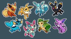  :3 :d animal_focus animal_hands black_eyes black_fur blue_eyes blue_fur bow brown_eyes brown_fur eelgobbler espeon facial_mark fins fish_tail flareon forehead_jewel forehead_mark full_body glaceon green_fur grey_background head_fins jolteon leaf leafeon looking_at_another looking_at_viewer neck_fur no_humans orange_fur pink_fur pokemon pokemon_(creature) purple_fur red_eyes ribbon sidelocks simple_background sitting smile spiked_tail standing sylveon tail umbreon vaporeon violet_eyes white_fur yellow_fur 
