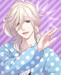  1boy asahina_louis blonde_hair brothers_conflict hair_over_one_eye highres hoodie jewelry long_hair male necklace open_mouth smile violet_eyes 
