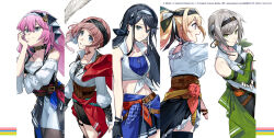  anchor_earrings arm_belt arms_under_breasts asymmetrical_sidelocks bandeau bare_shoulders batsubyou_(vocaloid) belt black_choker black_gloves black_hair black_pants black_shirt black_shorts black_skirt black_thighhighs blonde_hair blue_bandeau blue_belt blue_eyes blunt_bangs bokyo breasts brown_belt brown_corset brown_hair brown_pantyhose choker closed_mouth clothes_around_waist collarbone collared_shirt commentary_request copyright_notice corset crossed_arms detached_sleeves earrings fingerless_gloves frilled_shirt frills gloves green_eyes green_overskirt green_sleeves grey_eyes grey_hair hair_between_eyes hairband half-skirt head_rest headband highres hinomori_shiho hoshino_ichika_(project_sekai) jewelry large_breasts leo/need_(project_sekai) leo/need_luka long_hair looking_ahead looking_at_viewer looking_up medium_breasts megurine_luka midriff mochizuki_honami multiple_belts multiple_girls navel off-shoulder_shirt off_shoulder official_art open_mouth orange_belt overskirt pants pantyhose pink_eyes pink_hair pirate_costume project_sekai shirt short_hair shorts side_ponytail sidelocks simple_background single_bare_arm single_detached_sleeve single_glove skirt sleeveless sleeveless_shirt small_breasts smile standing sweater swept_bangs tenma_saki thigh-highs thigh_strap tied_shirt twintails underbust violet_eyes vocaloid white_background white_shirt white_sweater 