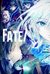  aqua_eyes archer_(fate) armor artoria_pendragon_(fate) black_bodysuit black_gloves black_jacket black_veil blonde_hair blue_bow blue_dress blue_hair blue_lips bodysuit bow breastplate breasts buttons closed_mouth coat copyright_name covered_eyes cu_chulainn_(fate) cu_chulainn_(fate/stay_night) cu_chulainn_(lancer)_(fate) dark-skinned_male dark_skin dress evil_smile eye_mask fate/stay_night fate/unlimited_blade_works fate_(series) floating_hair flower_knot from_behind gae_bolg_(fate) gilgamesh_(fate) gilgamesh_(immoral_biker_jacket)_(fate) gloves grey_armor grey_eyes grey_hair hair_between_eyes hair_bow hand_up high_ponytail highres holding holding_polearm holding_weapon jacket lips long_hair long_sleeves looking_at_viewer looking_to_the_side magic mask medium_breasts open_clothes open_jacket pale_skin polearm ponytail purple_mask red_coat red_eyes saber_(fate) shirt short_hair sidelocks sksk_sn09 smile spear tassel teeth upper_body veil weapon white_shirt yellow_eyes 