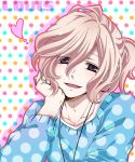  1boy asahina_louis blonde_hair brothers_conflict brown_eyes character_name heart highres iroha_(hime0x0) long_hair male smile solo sweater 