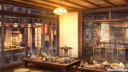  architecture beer_bottle beer_mug bottle bowl bowl_stack bungou_to_alchemist chair chicken_(food) choko_(cup) chopstick_rest chopsticks cooking_pot copyright_notice counter cup cushion east_asian_architecture edamame fish_(food) food fried_chicken hanging_light heater hotpot indoors kettle ladle lantern menu mug nabe night no_humans noren official_art okonomiyaki omelet paper_lantern poster_(object) potbelly_stove restaurant sake_bottle sashimi scenery shrimp shrimp_tempura snowing steam stool stove table tamagoyaki tempura tokkuri window wooden_ceiling wooden_chair wooden_floor yunomi zabuton 