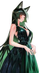 1girl animal_ears evening_gown formal fox_ears hoshimi_miyabi long_hair nightgown zenless_zone_zero