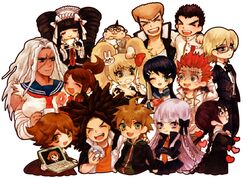  6+boys 6+girls alter_ego asahina_aoi black_hair blonde_hair brown_hair celestia_rudenberk computer crossed_arms crystal_ball cup dangan_ronpa doughnut dreadlocks drill_hair enoshima_junko everyone formal fujisaki_chihiro fukawa_touko glasses green_eyes hagakure_yasuhiro hair_ornament ishimaru_kiyotaka jacket jewelry kirigiri_kyouko kuwata_reon laptop long_hair maizono_sayaka multiple_boys multiple_girls naegi_makoto necklace oogami_sakura oowada_mondo pmd432 ponytail purple_hair redhead scar smile suit togami_byakuya trap twintails uniform violet_eyes white_hair wink yamada_hifumi 