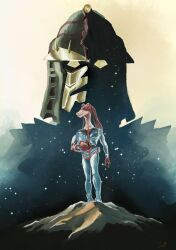  2boys alien amuro_ray amuro_ray_(cosplay) cosplay gundam helmet highres holding holding_unworn_helmet jar_jar_binks mechanization mobile_suit_gundam multiple_boys parody poster_parody pun raiconbruh rugor_nass rx-78-2_gundam signature space spacesuit star_wars star_wars:_the_phantom_menace unworn_headwear unworn_helmet 