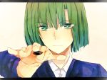  1boy board_game go green_eyes green_hair hg53641527 hikaru_no_go letterboxed short_hair solo touya_akira 