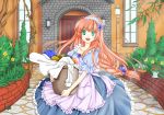  1girl colored dress green_eyes highres kasumi_ao long_hair looking_at_viewer open_mouth orange_hair original smile solo very_long_hair 