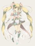  1girl blonde_hair boots cure_echo hair_ornament long_hair magical_girl precure precure_all_stars_new_stage:_mirai_no_tomodachi sakagami_ayumi sarico smile solo twintails yellow_eyes 