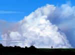  akibakeisena blue_sky clouds fence grass landscape no_humans original scenery sky tree 