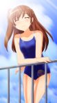  1girl hair highres long one-piece_swimsuit solo swimsuit von-cx 