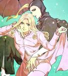  2boys blackmore blonde_hair funny_valentine green_eyes jojo_no_kimyou_na_bouken long_hair multiple_boys scp12022n steel_ball_run umbrella 