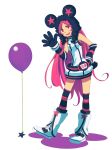 android animal_ears arm_warmers bad_id balloon belt boots dress gloves headphones kneehighs kosa_k long_hair miki_(vocaloid) mouse_ears pink_eyes pink_hair red_eyes sf-a2_miki simple_background smile socks solo star striped striped_gloves striped_kneehighs thighhighs very_long_hair vocaloid wrist_cuffs 