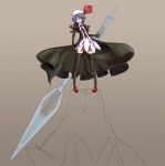  bad_id bat_wings blue_hair hat highres polearm red_eyes remilia_scarlet short_hair spear thigh-highs thighhighs touhou vol.7 weapon wings 