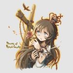  brown_hair chain chains cross flower princess rose skull solo ume_(illegal_bible) 