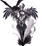  breasts highres original raven_(animal) red_eyes solo tsunekun wings 