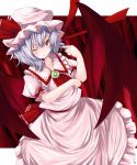  bad_id hair_twirling highres remilia_scarlet solo touhou wink 