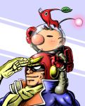  captain_falcon f-zero olimar on_shoulders pikmin salute side/koma super_smash_bros. 