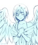  1girl aki_epiko angel christa_renz monochrome ponytail shingeki_no_kyojin solo wings 