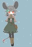  1girl grey_hair mittens moryu mouse_tail nazrin red_eyes scarf short_hair solo tail touhou winter_clothes winter_coat 