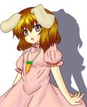  1girl animal_ears carrot colored highres inaba_tewi kami_kawa_naoshi rabbit_ears short_hair simple_background solo touhou white_background 