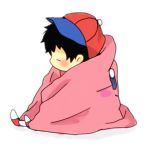  black_hair blanket hat kirby lowres mother_(game) mother_2 ness nintendo popupopo sleeping 