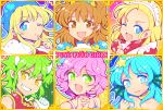  6+girls :d ;d arle_nadja blonde_hair blue_eyes blue_hair brown_eyes brown_hair choker copyright_name draco_centauros frown green_eyes green_hair grin hands_clasped harpy_(puyopuyo) hat heart heart-shaped_pupils hitopm horns index_finger_raised kikimora long_hair madou_monogatari maid maid_headdress multiple_girls open_mouth pink_hair pointy_ears puyopuyo seriri short_hair smile star symbol-shaped_pupils wings wink witch_(puyopuyo) yellow_eyes 