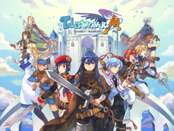  5girls 6+boys ahoge antenna_hair antennae architecture arm_wrap artist_request badge bare_arms bare_shoulders belt belt_buckle belt_pouch beret bird black_boots black_cross_tie black_gloves black_pants black_shirt black_shorts black_sleeves black_thighhighs black_vest blonde_hair blue_bow blue_cape blue_coat blue_dress blue_eyes blue_hair blue_headband blue_jacket blue_pants blue_sky blue_sleeves blush boots boris_jinneman bow braid braided_ponytail breasts brown_belt brown_cape brown_capelet brown_coat brown_eyes brown_hair brown_sleeves buckle buttons cape capelet capelet_belt castle clenched_hands cloe_da_pontina closed_mouth clouds coat collared_capelet collared_coat collared_shirt combat_knife copyright_name crop_top cropped_legs cropped_shirt cross-laced_capelet cross-laced_clothes cross_tie crossed_belts cup curtained_hair day detached_sleeves dove dress dress_bow dress_pants earrings english_text eyelashes fingernails fur-trimmed_coat fur_trim glasses gloves gold_buttons greatsword green_dress green_eyes green_hairband green_vest grey_eyes grey_hair gun hair_between_eyes hair_tie hairband hat headband high_collar holding holding_coat holding_gun holding_polearm holding_sword holding_unworn_clothes holding_weapon ispin_charles jacket jewelry joshua_von_arnim juliet_sleeves knife lanziee_rozen_kranz large_belt layered_dress layered_sleeves left-handed leg_up logo long_dress long_hair long_sidelocks long_sleeves looking_at_animal looking_at_viewer looking_to_the_side loose_belt low-braided_long_hair low-tied_long_hair low_ponytail lucian_kaltz maximin_liebkne medium_breasts midriff mila_nebraska military_hat military_jacket military_uniform multicolored_jacket multiple_belts multiple_boys multiple_girls narrow_waist nayatrei necktie nexon official_art open_mouth orange_gloves orange_hair outdoors palace pants parted_bangs petticoat plain_epaulettes polearm ponytail pouch princess_outfit profile puffy_sleeves purple_hair red_belt red_eyes red_hat red_jacket red_necktie ringlets saber_(weapon) second-party_source shirt short_dress short_hair short_over_long_sleeves short_sleeves shorts shoulder_belt sidelocks silver_legwear simple_background single_braid sivelin_uuo skinny skull_earrings sky sleeve_cuffs sleeveless sleeveless_dress sleeveless_jacket sleeveless_shirt smile smirk spear split_mouth standing straight_hair sword sword_knot tales_weaver tassel thigh-highs thigh_boots three-quarter_sleeves tichiel_juspian tight_clothes tight_shirt tongue transparent_background trench_coat turtleneck turtleneck_capelet turtleneck_shirt twin_braids two-tone_jacket undershirt unworn_coat v-shaped_eyebrows very_long_hair vest waistcoat weapon white_capelet white_coat white_gloves white_jacket white_pants white_shirt white_sleeves white_thighhighs wing_collar yellow_eyes yellow_trim 