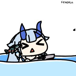 >_< 1girl animated_gif azur_lane fighter_jet i-13_(azur_lane) long_hair seseren