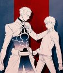  2boys archer emiya_shirou fate/stay_night fate_(series) multiple_boys raglan_sleeves strangling tam_(cuq) 