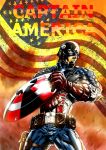  1boy american_flag armor captain_america highres marvel military military_uniform shield solo steve_rogers superhero taro9999 uniform 