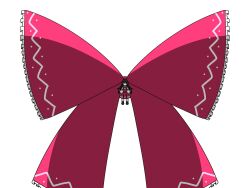  1girl ascot black_eyes bow brown_hair colored_skin comically_large_bow detached_sleeves frilled_bow frills full_body hair_bow hair_tubes hakurei_reimu hashtag-only_commentary highres huge_bow jitome long_hair looking_at_viewer narita1220019 red_bow red_skin simple_background solo touhou triangle_mouth white_background white_sleeves yellow_ascot 