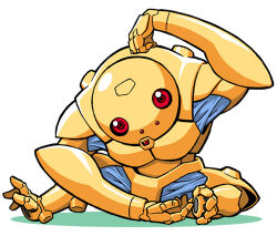 anime_coloring archived_source arm_over_head artist_request colored_sclera full_body hanuman_(mythology) hindu_mythology hunchback looking_at_viewer lowres monkey no_humans non-humanoid_robot original red_eyes red_sclera robot robot_animal simple_background sitting solo thick_outlines white_background 