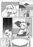  alice_margatroid apron bow comic dora_e hair_bow hairband horn_ribbon horns ibuki_suika monochrome ribbon shanghai_doll shanghai_doll_(cosplay) touhou translation_request waist_apron 