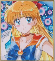  1990s_(style) 1girl adult_swim aino_minako bishoujo_senshi_sailor_moon bishoujo_senshi_sailor_moon_r bishoujo_senshi_sailor_moon_r:_the_movie bishoujo_senshi_sailor_moon_s bishoujo_senshi_sailor_moon_s:_the_movie bishoujo_senshi_sailor_moon_supers bishoujo_senshi_sailor_moon_supers:_the_movie blonde_hair blue_eyes chikoto chikoto_(kztc4472) marker_(medium) retro_artstyle sailor_senshi_uniform sailor_venus tiara toei_company toonami traditional_media viz_media 