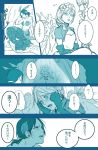  2girls christa_renz comic enmiria fins mermaid monochrome monster_girl multiple_girls shingeki_no_kyojin translation_request ymir_(shingeki_no_kyojin) 