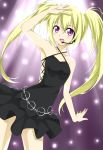  1girl blonde_hair dress headset hoshina_utau long_hair microphone shugo_chara! tsukasa_0913 twintails violet_eyes 