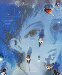  3girls 4boys aida_kensuke ayanami_rei black_hair black_pants blue_hair blue_skirt blue_theme brown_hair camcorder camera closed_mouth collared_shirt commentary english_commentary eyelashes from_above full_body german_text grey_hair hands_in_pockets highres holding holding_camera ikari_shinji jacket jie_deng lips long_hair looking_at_another looking_at_viewer makinami_mari_illustrious male_focus multiple_boys multiple_girls nagisa_kaworu neon_genesis_evangelion nose orange_hair orange_shirt pants rebuild_of_evangelion school_uniform shadow shirt shirt_tucked_in shoes short_hair short_sleeves skirt solo_focus souryuu_asuka_langley standing suspender_skirt suspenders suzuhara_touji tokyo-3_middle_school_uniform translation_request twintails video_camera white_shirt white_shoes 