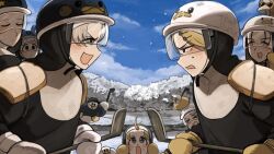  >_< 6+girls :d bird black_eyes black_hair blonde_hair blue_eyes bunny_nun_(diva) bush chicken closed_eyes clumsy_nun_(diva) commentary diva_(hyxpk) duck english_commentary freckles freckles_nun_(diva) grey_hair helmet highres hockey_stick ice_hockey leaf_nun_(diva) little_nuns_(diva) mittens mole mole_on_cheek mole_under_mouth multiple_girls nun ostrich smile smug_nun_(diva) snow star_nun_(diva) star_ornament strict_nun_(diva) traditional_nun white_mittens yellow_mittens 