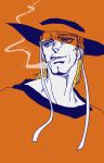  blonde_hair cigarette cowboy hat hol_horse jojo_no_kimyou_na_bouken rain-mbdn smoking violet_eyes western 