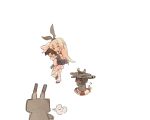  1boy 1girl admiral_(kantai_collection) blonde_hair brown_hair itsukia kantai_collection long_hair shimakaze_(kantai_collection) short_hair 