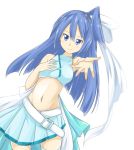  1girl belt blue_eyes blue_hair kazanari_tsubasa long_hair midriff senki_zesshou_symphogear skirt tsukasa_0913 