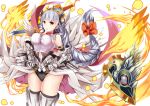  1girl armor braid breasts gauntlets long_hair puzzle_&amp;_dragons red_eyes shield solo sword valkyrie_(p&amp;d) weapon yuu_(asaiyuji) 