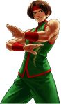  1boy brown_eyes brown_hair chinese_clothes headband king_of_fighters king_of_fighters_xii muscle official_art ogura_eisuke short_hair sie_kensou sleeveless snk solo wristband 
