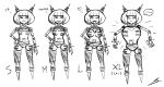  ... 1girl alternate_breast_size bob_cut borockman breasts flat_chest grin hand_on_hip lightbulb mighty_no._3 mighty_no._9 monochrome no_nipples robot robot_joints see-through sharp_teeth short_hair sketch smile solo 