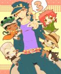  5boys alice-whiteberry chibi countdown dog gakuran hat iggy_(jojo) jean_pierre_polnareff jojo_no_kimyou_na_bouken joseph_joestar kakyouin_noriaki kuujou_joutarou mohammed_avdol multiple_boys number school_uniform 