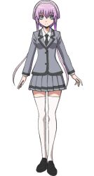  1girl anime_coloring ansatsu_kyoushitsu black_necktie black_shoes blue_eyes closed_mouth collared_shirt frown full_body grey_jacket grey_skirt hairband jacket jiritsu_shikou_kotei_houdai kunugigaoka_middle_school_uniform morita_kazuaki necktie official_art pink_hair school_uniform shirt shoes simple_background skirt solo standing tachi-e thigh-highs transparent_background white_hairband white_shirt white_thighhighs 