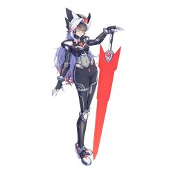  1girl absurdres adapted_costume alternate_costume armor armored_boots body_armor bodystocking boots breasts chest_jewel commission commissioner_upload covered_navel energy_sword facial_mark fake_zero_(mega_man) forehead_jewel full_body gauntlets genderswap genderswap_(mtf) helmet highres holding holding_sword holding_weapon kiauwrenn knee_armor knee_boots mature_female mechanical_ears medium_breasts mega_man_(series) mega_man_x2 mega_man_x_(series) multicolored_hair non-web_source red_eyes red_streaks shaded_face shorts shoulder_armor solo streaked_hair sword thighs transparent_background two-tone_hair wavy_hair weapon white_hair 