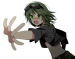  1girl absurdres goggles goggles_on_head green_eyes green_hair gumi highres marirero_a midriff short_hair solo vocaloid 