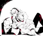  couple dress gothic_lolita hat iori_junpei lolita_fashion monochrome persona persona_3 ribbon school_uniform smile yoshino_chidori 